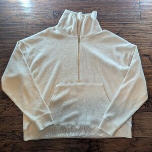 Seed Heritage Cream Half-Zip Pullover Women's Size XL
